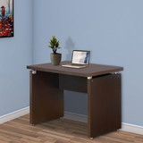 Benjara BM206505 Transitional Style Wooden Desk Return with Wide Top, Espresso Brown