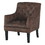 Benjara BM207163 28 Inch Modern Accent Chair, Fabric, Button Tufted, Track Arms, Espresso