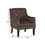 Benjara BM207163 28 Inch Modern Accent Chair, Fabric, Button Tufted, Track Arms, Espresso