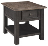 Benjara BM207238 Wooden End Table with One Drawer and One Shelf, Brown and Black
