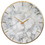 Benjara BM207247 Round Metal Wall Clock with Faux Marble Background, Gold and White