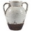 Benjara BM207248 Ceramic Decorative Vase in Amphora Shape, Small, White and Brown