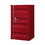 Benjara BM207430 Industrial Style Metal Base Single Door Chest with Slated Pattern, Red