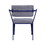 Benjara BM207442 Fabric Upholstered Metal Base Chair with Flared Armrest, Blue and Gray