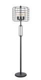 Benjara BM207453 Metal Base Caged Shade Lamp with Open Design and Circular Base, Black