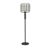 Benjara BM207455 Modern Caged Shape Floor Lamp with Circular Base and Mesh Pattern, Black