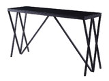 Benjara BM207462 Contemporary Style Metal Sofa Table with Geometric Base, Black