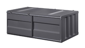 Benjara BM207465 Industrial Style Metal Cargo Coffee Table with Openable Door, Black