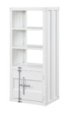 Benjara BM207475 Industrial Style Metal Left Side Pier with 3 Open Shelves, White