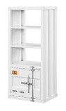 Benjara BM207476 Industrial Style Metal Right Side Pier with 3 Open Shelves, White