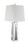 Benjara BM207535 Contemporary Square Table Lamp with Faux Diamond Inlays, White and Clear