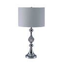 Benjara BM208063 Contemporary Table Lamp with Crystal Encased Stand, Silver
