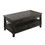 Benjara BM208134 Plank Top Coffee Table with Louver Design Drawers in Antique Black