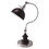 Benjara BM209027 Industrial Style Vintage Table Lamp with Curved Stem in Silver and Black