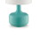 Benjara BM209051 Metal Pot Belly Base Table Lamp with 3 Way Touch Light in White and Sky Blue