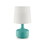 Benjara BM209051 Metal Pot Belly Base Table Lamp with 3 Way Touch Light in White and Sky Blue