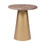 Benjara BM209076 Round Wooden Top Corner Table with Metal Conical Base, Large, Brown and Gold
