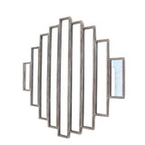 Benjara BM209098 Wooden Wall Mirror with Multiple Framed Sculptures, Silver