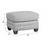 Benjara BM209248 Wooden Ottoman with Textured Upholstery and Tapered Block Legs in Gray