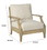 Benjara BM209281 Traditional Wooden Chair with Fabric Cushioned Seating in Beige and Brown