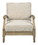 Benjara BM209281 Traditional Wooden Chair with Fabric Cushioned Seating in Beige and Brown