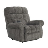 Benjara BM209297 Upholstered Metal Frame Power Lift Recliner with Tufted Seat and Back in Gray