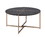 Benjara BM209590 Coffee Table with X Shaped Metal Base and Round Wooden Top, Gold and Gray