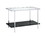 Benjara BM209601 Console Table with Mirror Top and Faux Marble Open Bottom Shelf, Silver