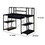 Benjara BM209613 Industrial Style Desk with 4 Open Selves and Bookcase Hutch in Black