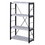 Benjara BM209632 Industrial Bookshelf with 4 Shelves and Open Metal Frame, White and Black