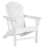 Benjara BM209700 Contemporary Plastic Adirondack Chair with Slatted Back in White
