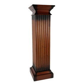 Benjara BM210125 Transitional Molded Wooden Frame Pedestal Stand, Brown