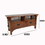 Benjara BM210136 Wooden TV Stand with 2 Open Shelves and Slatted Back, Oak Brown