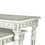 Benjara BM210164 Elegantly Engraved Wooden Frame Nesting Table, Set of 2, Antique White