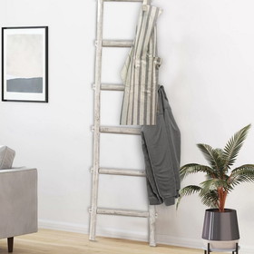 Benjara BM210394 Transitional Style Wooden Decor Ladder with 6 Steps, White