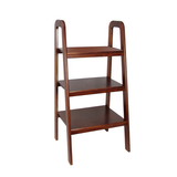 Benjara BM210419 3 Tier Wooden Storage Ladder Stand with Open Back and Sides, Brown