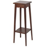 Benjara BM210433 39.5 Inch Plant Stand with Tapered Slanted Legs and Bottom Shelf, Brown