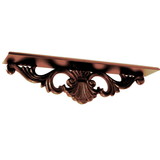 Benjara BM210442 Hand Carved Wooden Wall Shelf with Floral Design Display, Brown