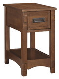 Benjara BM210622 1 Drawer Chair Side End Table with Open Bottom Shelf in Brown
