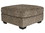 Benjara BM210746 Fabric Upholstered Square Oversized Ottoman with Tapered Block Legs in Brown