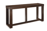 Benjara BM210852 Rectangular Wooden Sofa Table with Sled Base in Espresso Brown