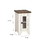 Benjara BM210915 Two Tone Chair Side End Table with Wire Metal Grill Cabinet, Brown and White