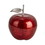 Benjara BM211033 13 Inch Aluminum Apple Accent Decor, Branch and Leaf, Red, Silver
