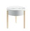 Benjara BM211090 Round Wooden End Table with Hidden Storage, White and Brown
