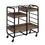 Benjara BM211118 Metal Frame Serving Cart with 3 Open Storage and Casters, Brown and Black