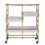 Benjara BM211119 Metal Frame Serving Cart with Adjustable Compartments, Gold and Washed White