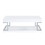 Benjara BM211121 High Gloss Contemporary Coffee Table with Bottom Shelf in White and Silver
