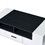 Benjara BM211122 Contemporary Coffee Table with Drawer and Open Compartment in Black and White