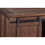 Benjara BM213232 Rectangular Wooden Cocktail Table with 2 Barn Sliding Door Cabinets in Brown
