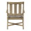 Benjara BM213319 26 Inch Eucalyptus Wood Armchair, Slatted Back, Fabric Seat, Set of 2, Beige